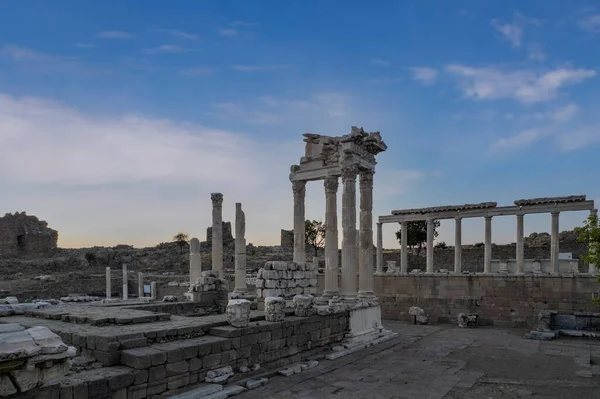 Pergamon Akropolisz Izmir Drónfelvételekkel — Stock Fotó