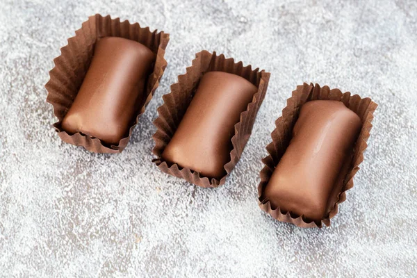Schokolade Kastanienbonbons Leckeres Kastanien Dessert — Stockfoto
