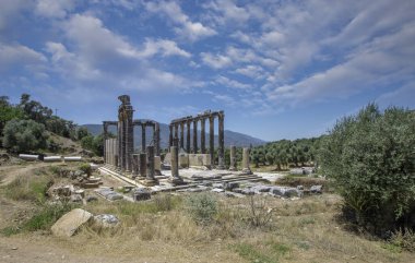 Euromos was an ancient city in Caria, Anatolia; the ruins are approximately 4 km southeast of Selimiye and 12 km northwest of Milas (the ancient Mylasa), Mugla Province, Turkey.