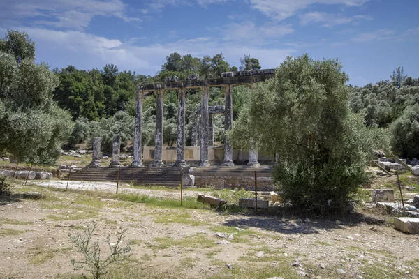 Euromos was an ancient city in Caria, Anatolia; the ruins are approximately 4 km southeast of Selimiye and 12 km northwest of Milas (the ancient Mylasa), Mugla Province, Turkey.