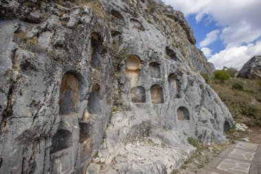 Burdur yakınlarındaki Sagalassos antik kenti. Roma şehrindeki Yukarı Agora kalıntıları..