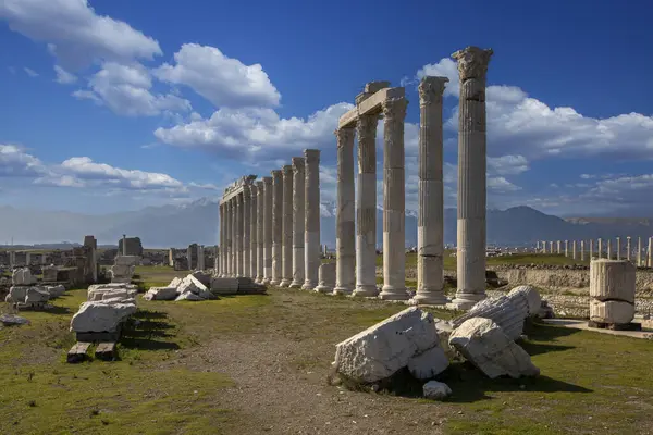 Oszlopok Laodicea Lycus Ókori Város Denizli City Turkiye Stock Fotó