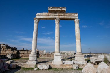 Roman ruins in the ancient city of Laodicea in Turkey - Denizli, Asia Minor. clipart