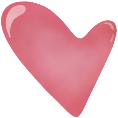 Beyaz arkaplanda pembe kalp.
