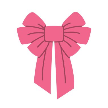 Çizgi Film Biçimli Vektör İllüstrasyonunda Pembe Dekoratif Fiyonk Hediye Paketi Tasarım Projeleri Kutlamalar ve Yaratıcı Dekorasyon Teması İdealinde İzole Edildi