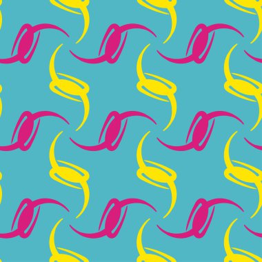 Retro Pop Grid fun and colorful seamless pattern with a postmodern twist for packaging, wrapping, scrapbooking, interior, clothes, kitchen, bathroom and textile