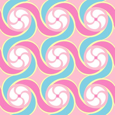 Vintage Pink Circular Grid Seamless Pattern for bathroom, kitchen, interiors, invitations, and packaging, clothes, gift paper, give sweet stylish lollipop look 