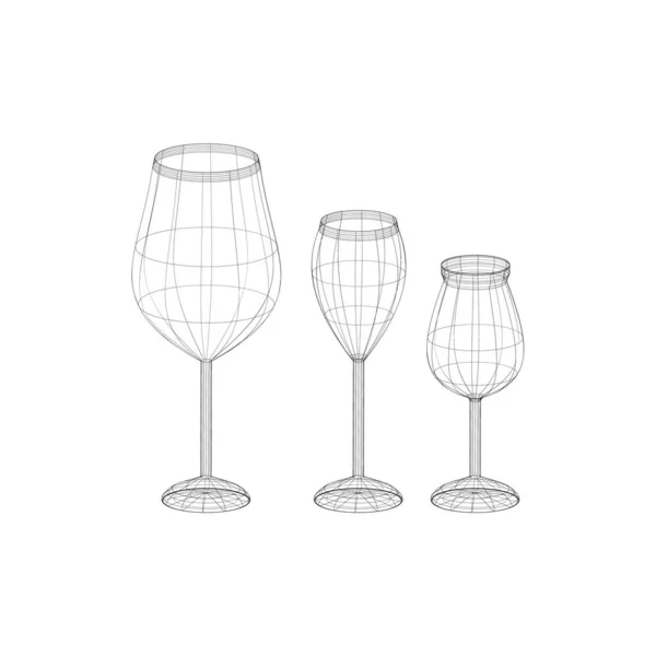 Vine Carcass Glasses Set Clear Elegant Glassware Collection Barware Beverages — стоковий вектор