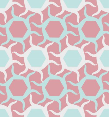 Kırmızı bir pop ve geometrik şekiller karışık zarif desenli arka plan monokrom renk şeması ve dekoratif detaylar nostalji ve duvar kağıdı, kumaş, iç dekorasyon için sofistike