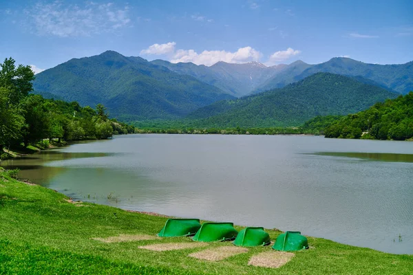 Landscape Beautiful Serene Quiet Peaceful Calm Nature Lake Mountains View — Stock Photo, Image