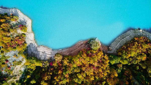 Beautiful Scenic Wallpaper Top Lake Landscape Turquoise Water Part Colorful — Stock Photo, Image