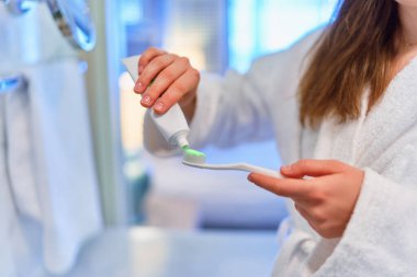 Brushing teeth. Care oral health 