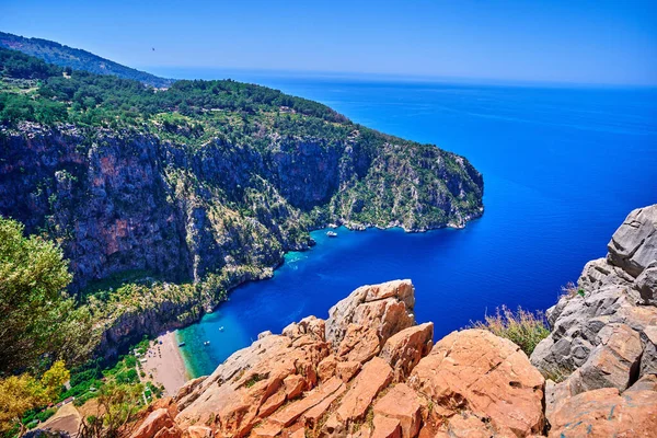 Butterfly Valley Landscape Blue Water Turkey Royalty Free Stock Images