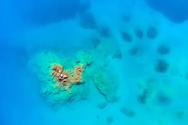 Blick Von Oben Auf Das Türkisblaue Mittelmeer Mit Korallen — Stockfoto