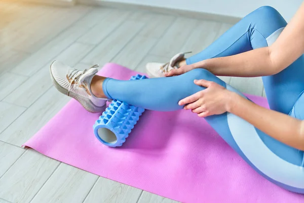 Roller Foot Self Massage — Stock Photo, Image