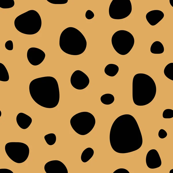 Abstract Black Dot Yellow Background Seamless Vector — Stock Vector