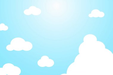Mavi gökyüzü vektöründeki beyaz bulutun görüntüsü