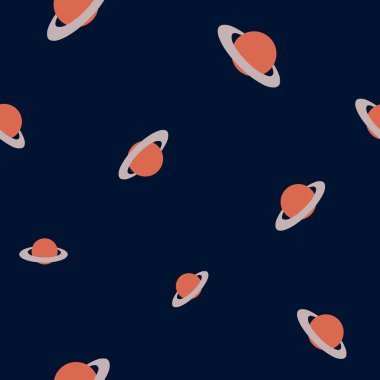 Satürn 'ün koyu arkaplan vektörü üzerindeki görüntüsü pürüzsüz