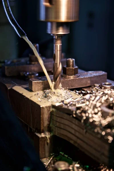 Máquina Perfuração Metal Antiga Fábrica Industrial — Fotografia de Stock