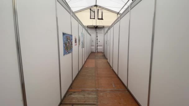 Campo Refugiados Alemania Guerra Ucrania Dormitorio Imágenes Alta Calidad — Vídeo de stock