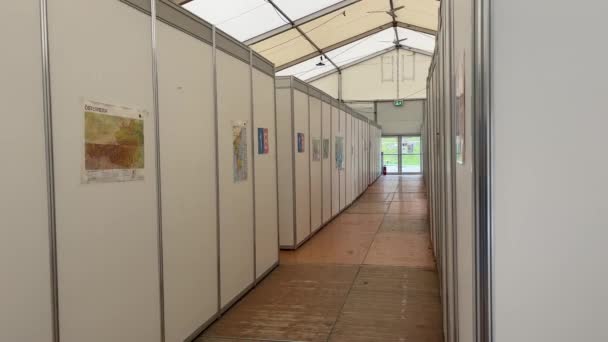Στρατόπεδο Προσφύγων Στη Γερμανία Πόλεμος Στην Ουκρανία Κοιτώνες Υψηλής Ποιότητας — Αρχείο Βίντεο