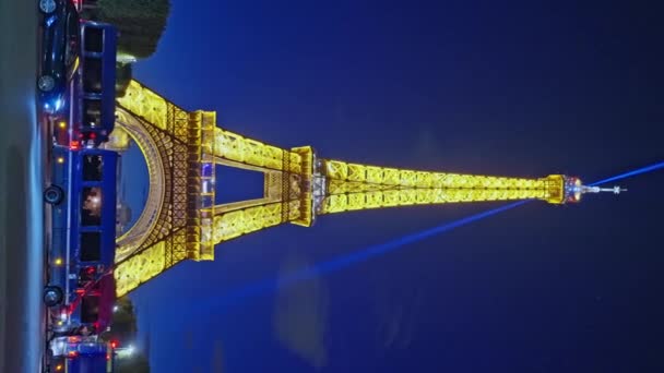 Paris France July 2023 Eiffel Tower People Champ Mars World — Stock Video