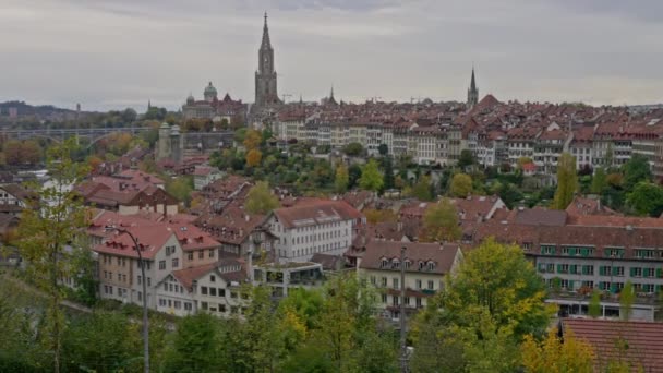 Blick Auf Die Berner Altstadt Mit Alten Gebäuden Blick Auf — Stockvideo