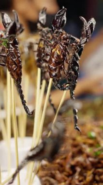Kızarmış akreplerin büyüleyici dünyasını keşfedin, sokak yemeği kültüründe heyecan verici ve popüler bir lezzet.