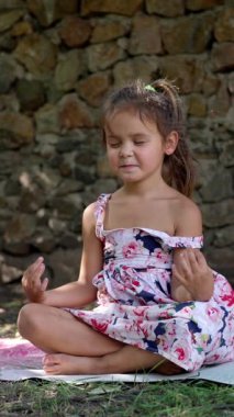 Genç bir kız dışarıda huzur içinde meditasyon yapıyor, doğal bir ortamda sükuneti ve farkındalığı somutlaştırıyor..