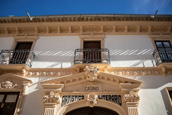 Kilátás Monumentális Homlokzata Kaszinó Lorca Murcia Spanyolország Eklektikus Századi Épület — Stock Fotó