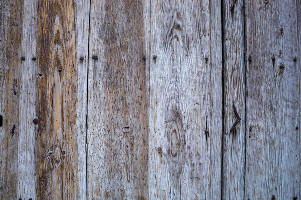Old Time Worn Solid Wooden Door Decorative Metal Elements — Stock Photo, Image
