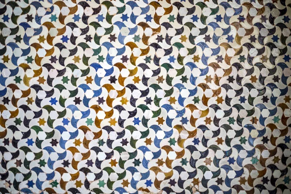 Геометрическое Средневековое Убранство Дворцов Альгамбры — стоковое фото