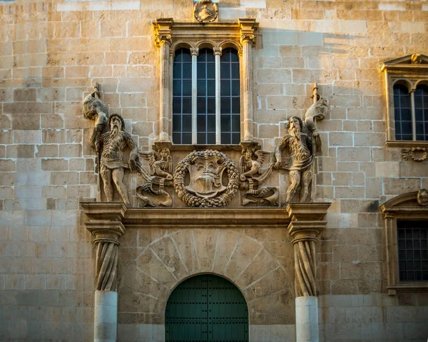 Фасад Дворца Рикельме Который Является Входом Музей Скульптуры Сальцильо Мурсии — стоковое фото