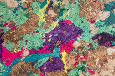 Parlak ve ışıltılı akrilik boya ile yaratılmış çok renkli dokular arkaplan ve grafik dokular için idealdir