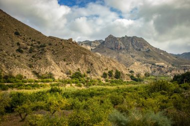 Ricote Vadisi 'nin manzarası Ojs' dan geçerken, Murcia Bölgesi, İspanya