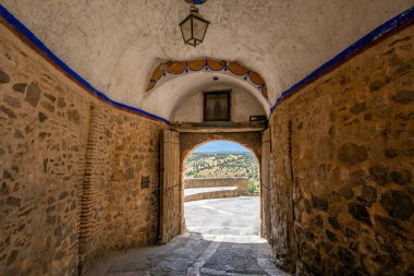 Orta Çağ 'ın Pedraza şehrinin eski ana giriş kapısı Segovia' da, Castilla y Leon, İspanya