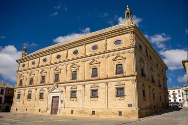 Renaissance building in which the Interpretation Center of Andres de Vandelvira and former palace of Juan Vazquez de Molina are located in the famous Plaza de Vazquez de Molina in Ubeda, Jaen, Andalusia, Spain clipart