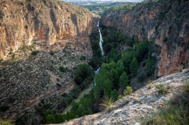 Spectacular view of a section of the Segura River as it passes through the impressive Almadenes Canyon, Cieza, Region of Murcia, Spain clipart