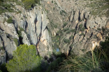 Spectacular view of a section of the Segura River as it passes through the impressive Almadenes Canyon, Cieza, Region of Murcia, Spain clipart