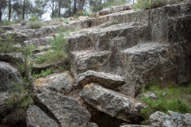 İspanya 'nın Murcia Bölgesi, Caravaca de la Cruz' daki Enkarnasyon Hermitage yakınlarında Roma taş ocağı