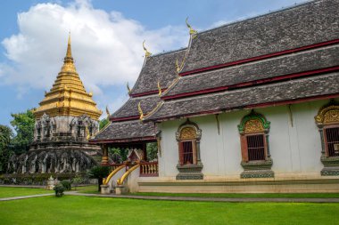 Wat Chiang Man Budist tapınağı Chiang Mai, Tayland, Chan Lom Chedi veya fil Chedi ile