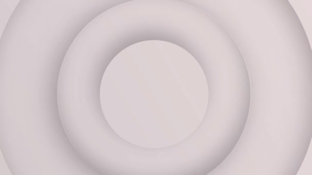 Weiße Kreise Animieren Minimalistischer Hintergrund Runde Schatten Abstrakte Vorlage — Stockvideo