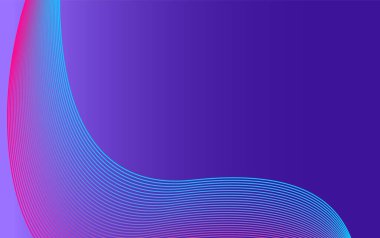 Kavisli çizgiler soyut arkaplan. Mor ve mavi renkte. Sunum şablonu 