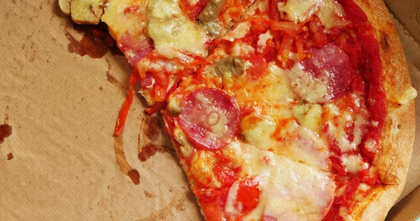 Felii Pizza Vedere Sus Bucătărie Italiană Fast Food — Fotografie, imagine de stoc