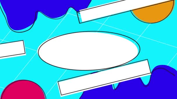 Animación Pantalla Salpicadura Estilo Retro Formas Geométricas Líneas Movimiento Lugar — Vídeo de stock