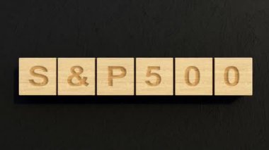 S & p500 indeksi. Borsa konsepti. Tahta küpler