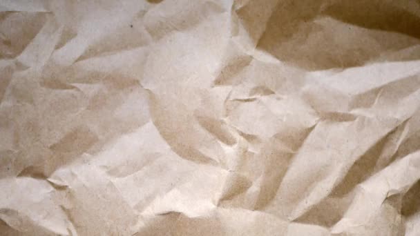 Kahverengi Buruşmuş Kağıt Dokusu Organik Madde — Stok video