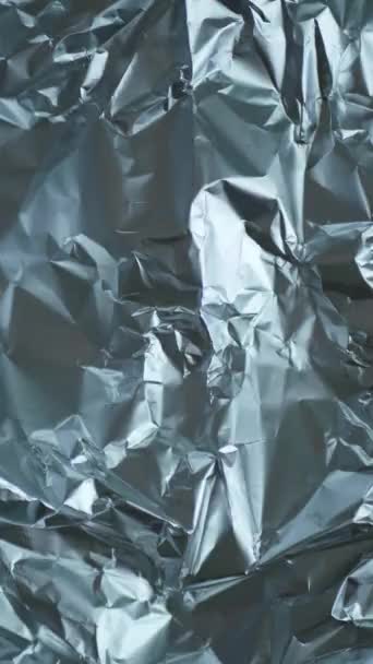 Textura Metálica Stop Motion Video Fondo Aluminio Arrugado Fondo Abstracto — Vídeos de Stock