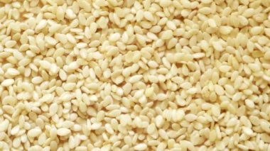 Susam tohumları dokusu. Vejetaryen mutfağı malzemesi. Gıda arkaplanı. 