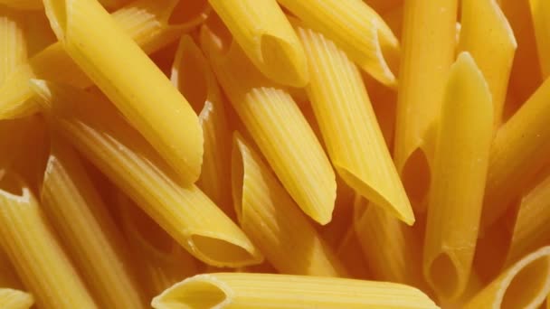 Penne Pasta Textuur Italiaanse Keuken Voedselachtergrond — Stockvideo